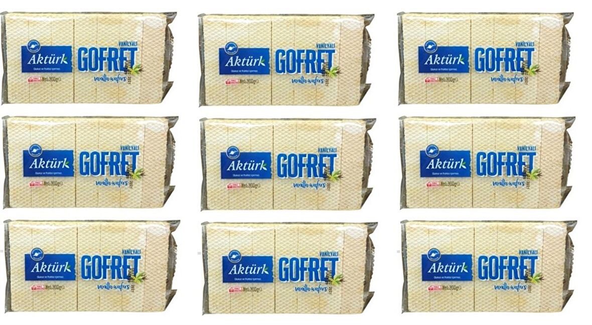 Aktürk Vanilyalı Gofret 300 Gr 9 Adet