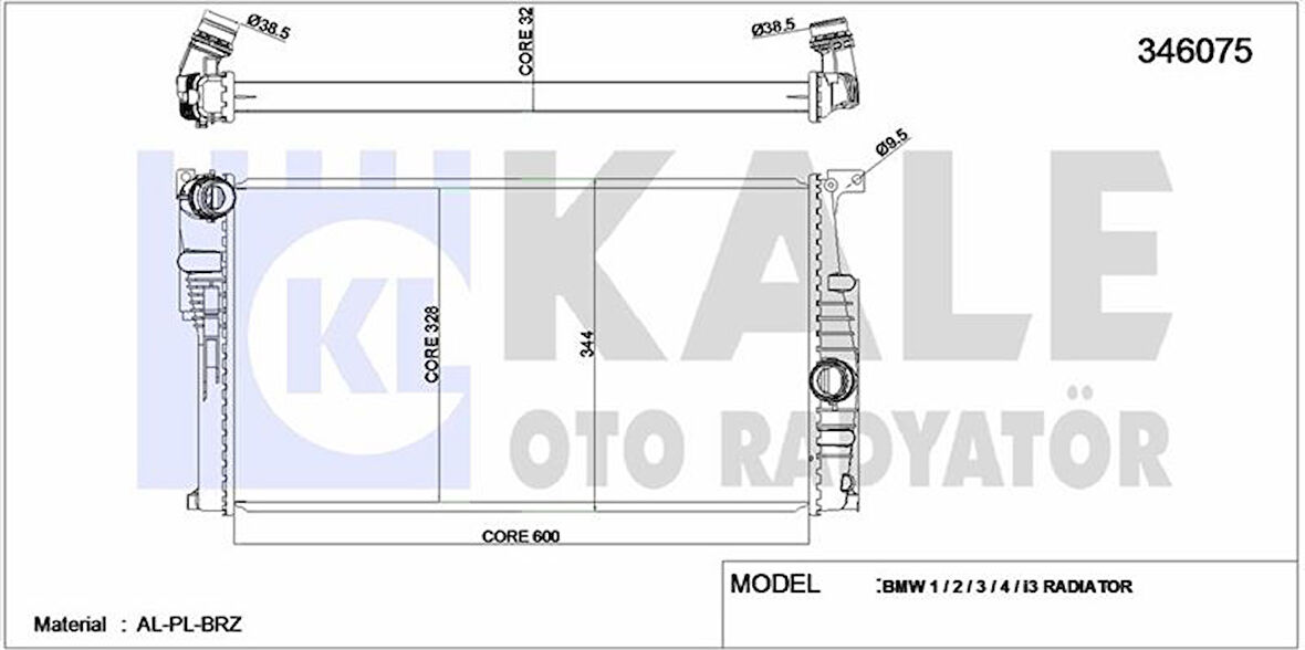 Bmw Motor Su Radyatoru Man/sanz (klimalı/sız) Bmw N13 N47 N B37 B47 F20 F30 F32 F34 İ3 - Kale 346075