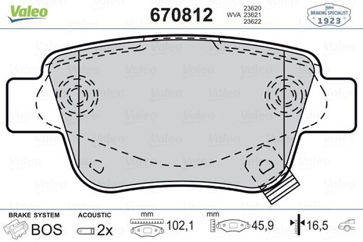 Toyota Arka Fren Balatası Disk Toyota Avensis 1.6 03-08 Corolla Verso 04-07 - Valeo 670812