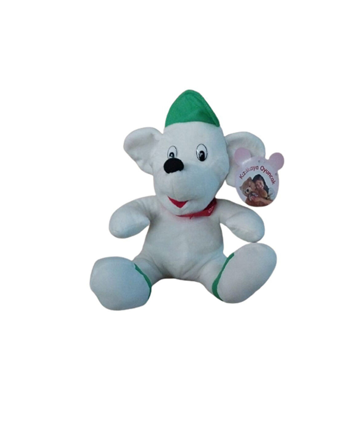 Şapkalı Fularlı Peluş Köpek 25 cm 39399 S0171 Yeşil