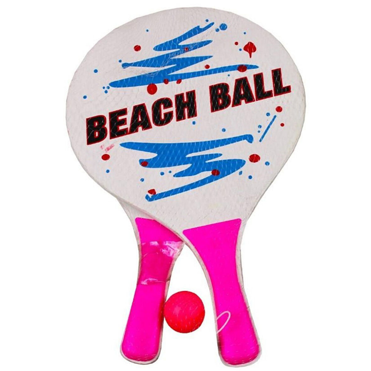 Beach Ball Tahta Raket - 3394 - Pembe
