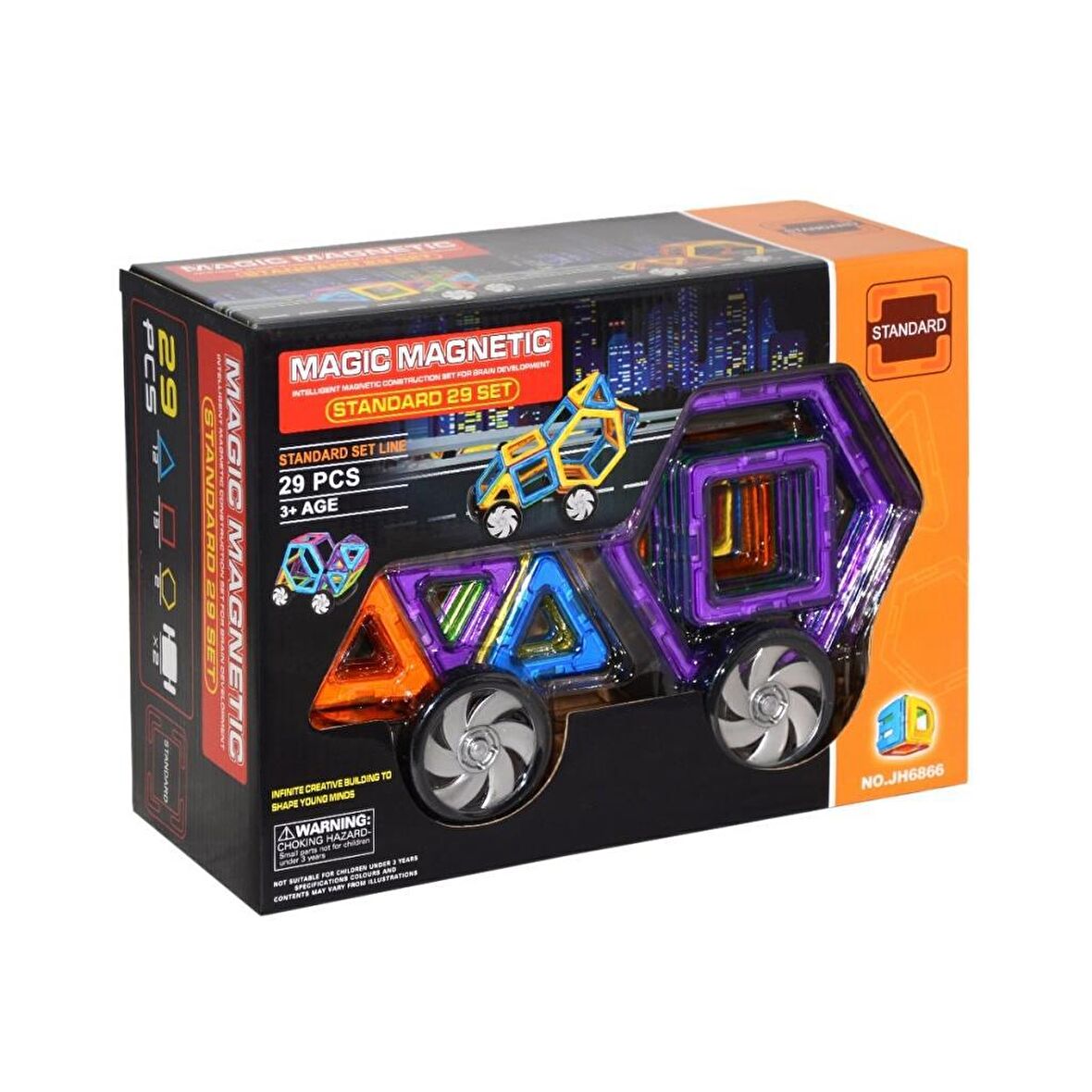 Magic Magnetic 29 Parça Araba Tekerli Magnetik (KZL-JH6866)