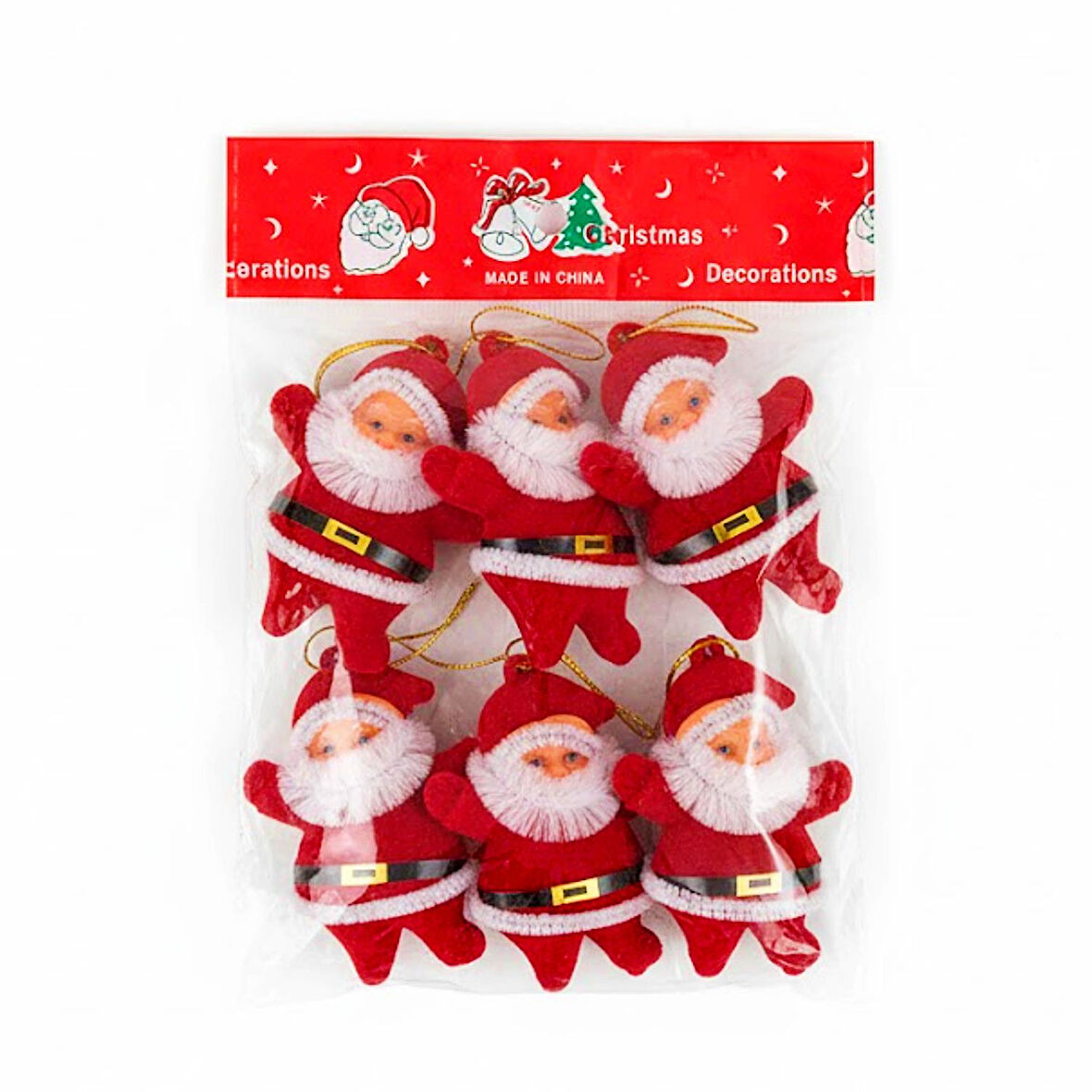 Kızılkaya Yılbaşı Ağacı Süsü Noel Baba 6 lı Büyük Boy (2505113)