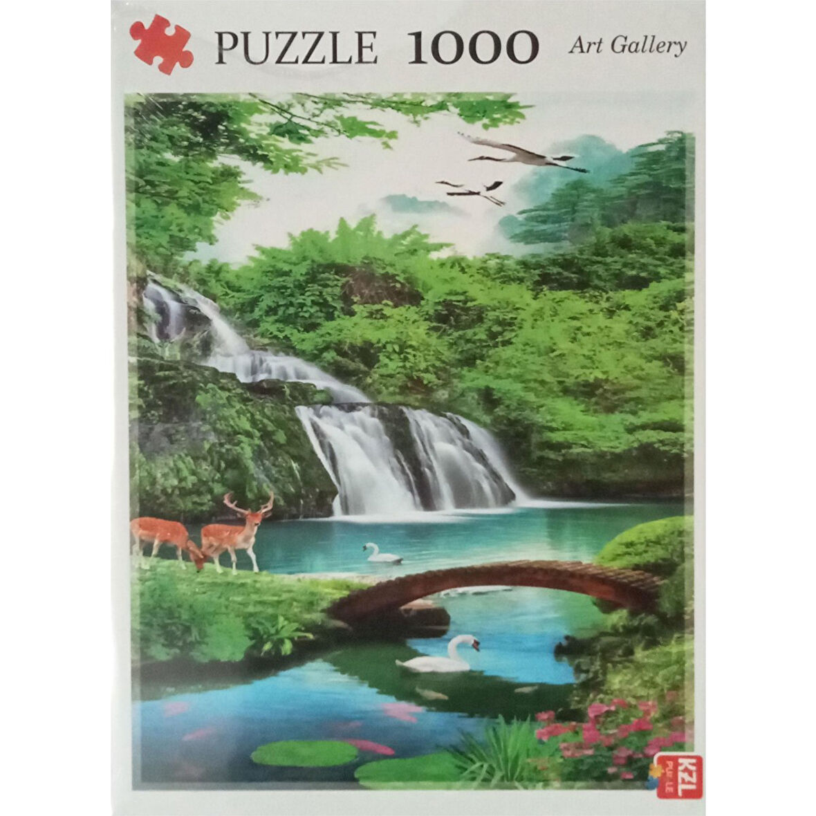 AKILLIELMA-KZL PUZZLE GEYİKLER VE ŞELALE 1000 PARÇA PUZZLE PAZIL 68X48 CM