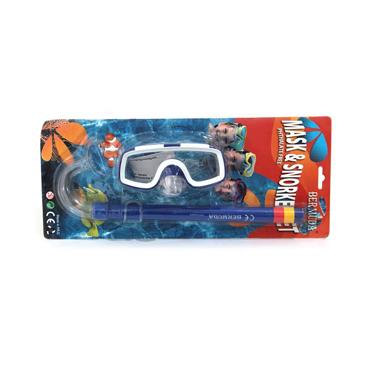 Bermuda Phthalate Free Maske Şnorkel Set MAVİ