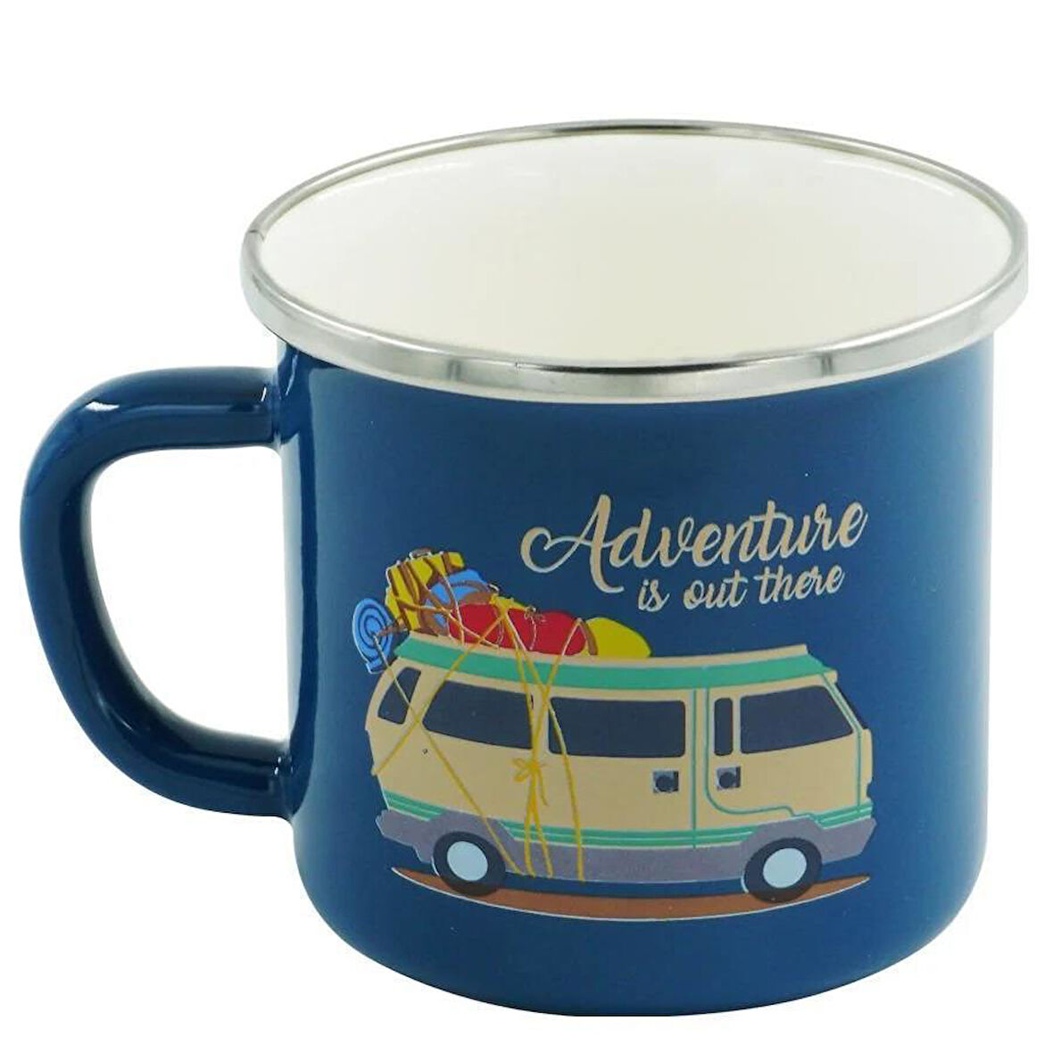Orcamp Retro Emaye Kupa Bardak 330 cc [Karavan] MAVİ