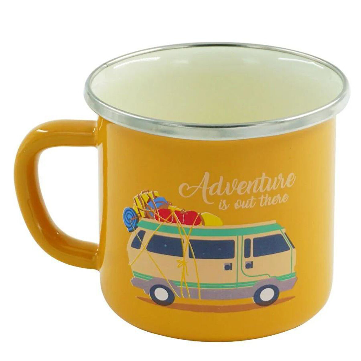 Orcamp Retro Emaye Kupa Bardak 330 cc [Karavan] SARI