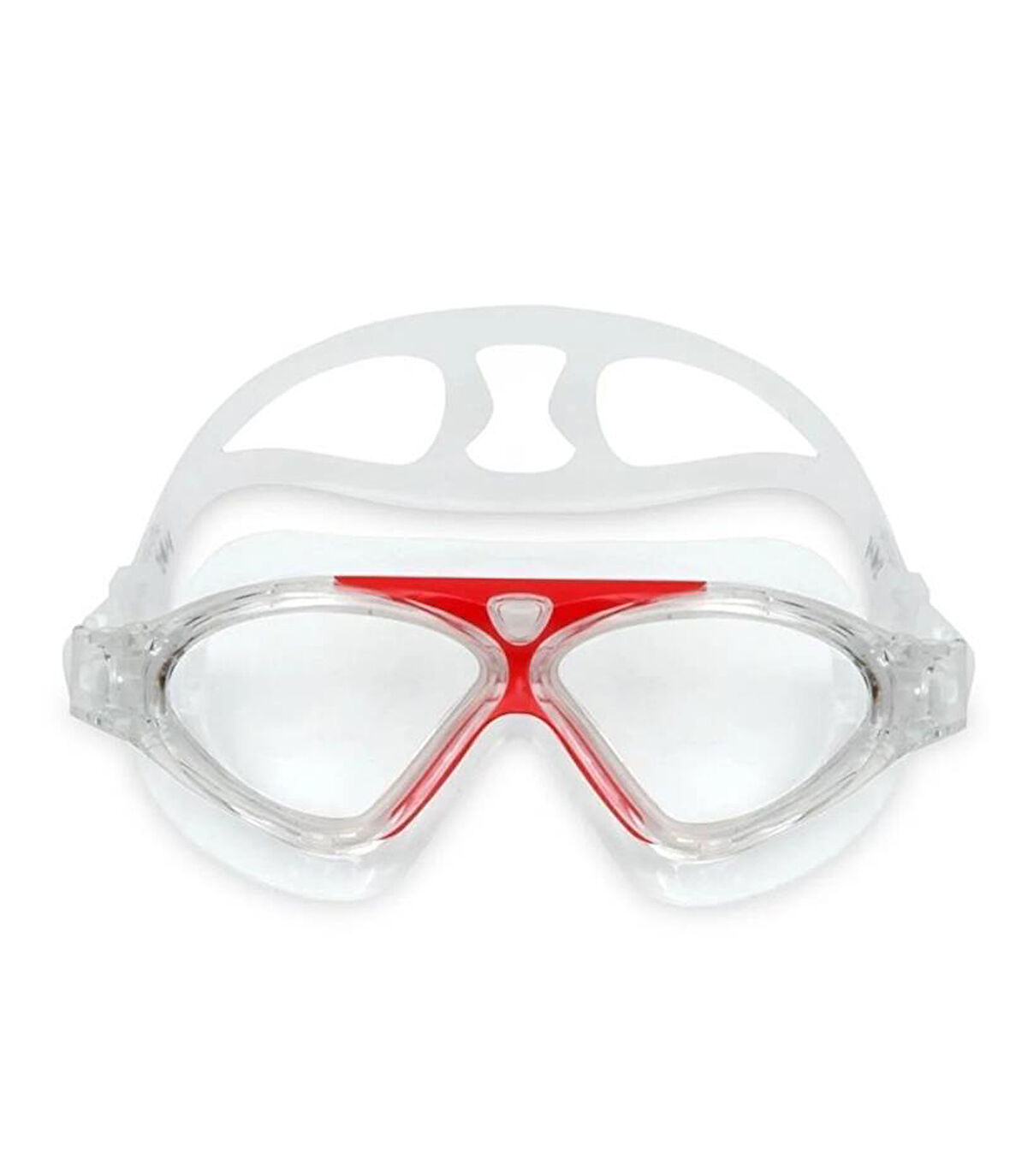 Bermuda Silikon Antifog Sörf Yüzücü Gözlüğü Şeffaf/Kırmızı