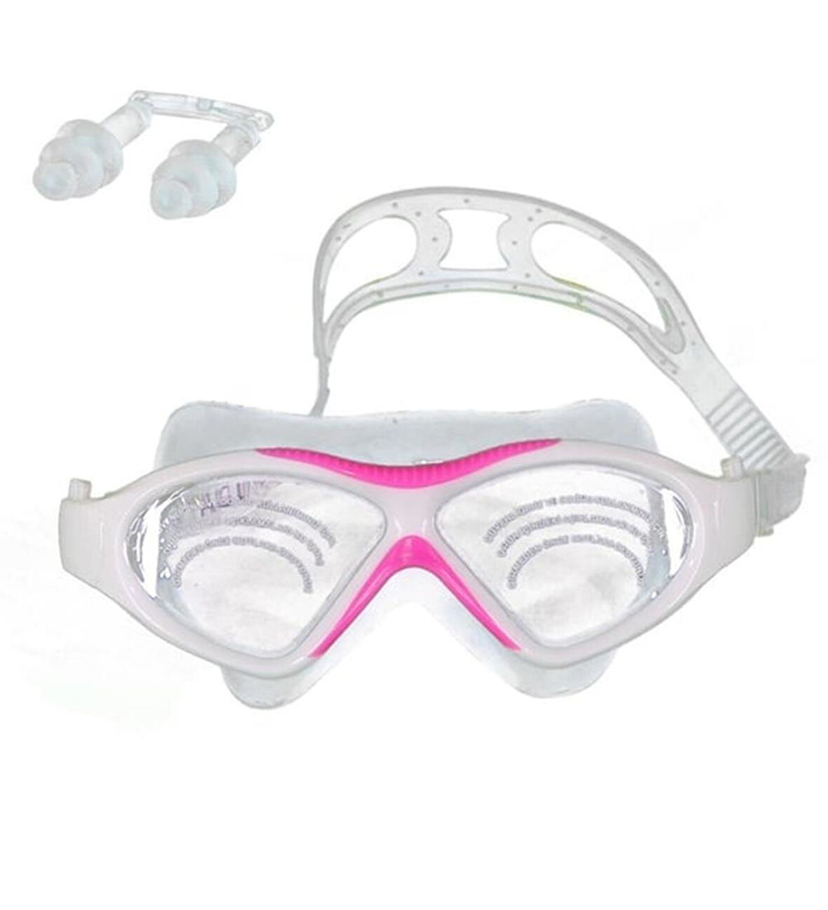 Bermuda Silikon Antifog Sörf Yüzücü Gözlüğü Beyaz/Pembe