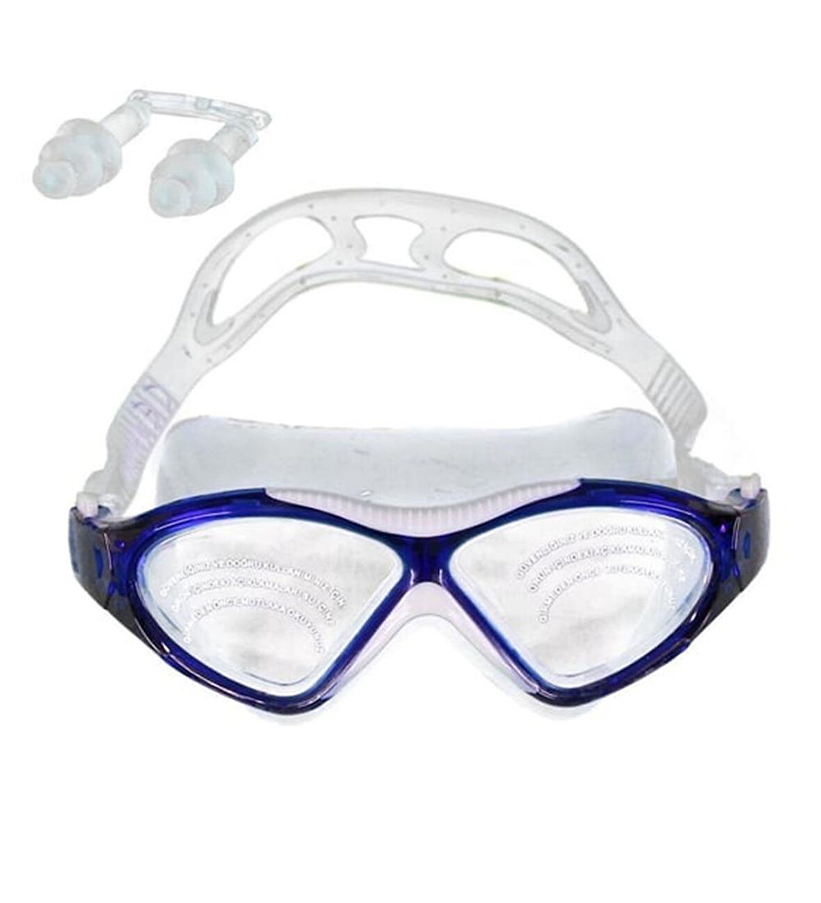 Bermuda Silikon Antifog Sörf Yüzücü Gözlüğü MAVİ/BEYAZ