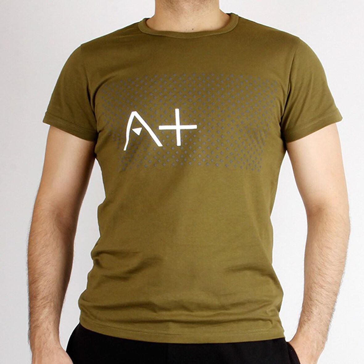 A+ Marche Erkek Haki Baskılı T-shirt