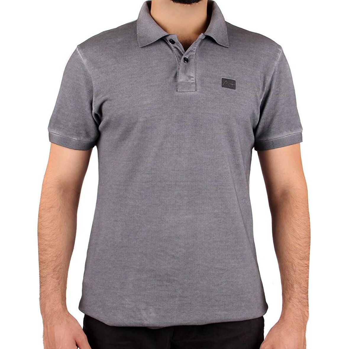 A+ Naples Erkek Gri Renk Polo Yaka T-shirt