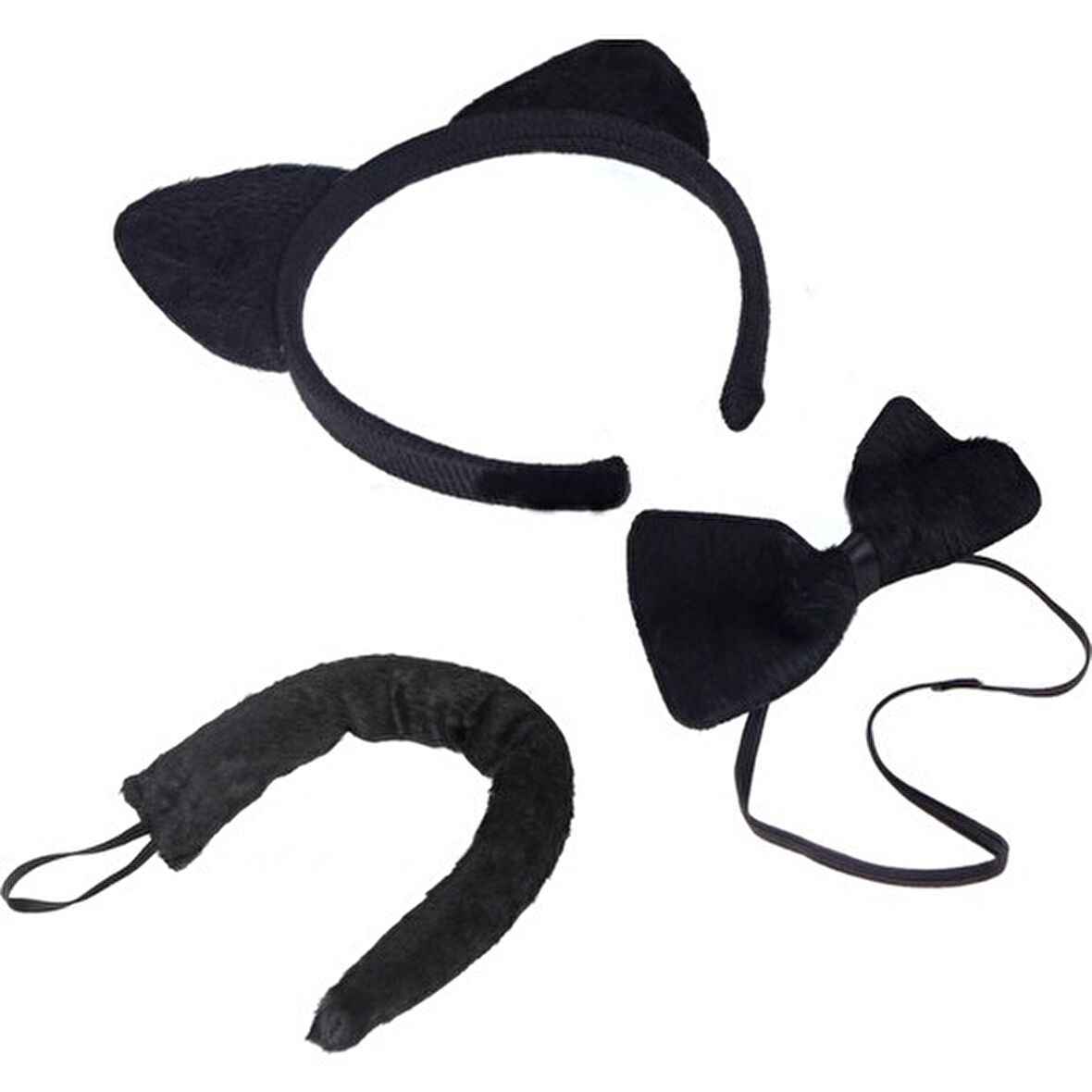 Kedi Kostüm Taç Kuyruk Papyon Seti 1 Adet