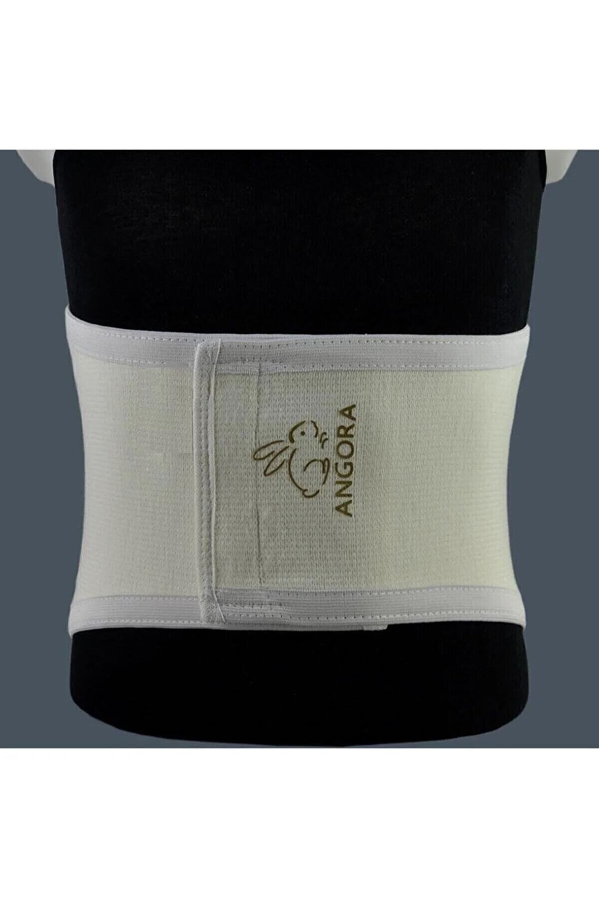 Unisex Krem Angora Yünü Cırtlı Bel Korse