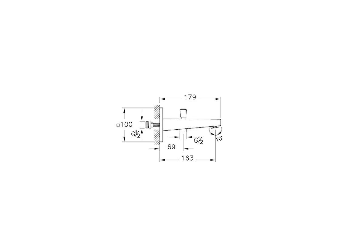 Artema Root Square A43131 Çıkış Ucu, El Duşu Çıkışlı,Krom