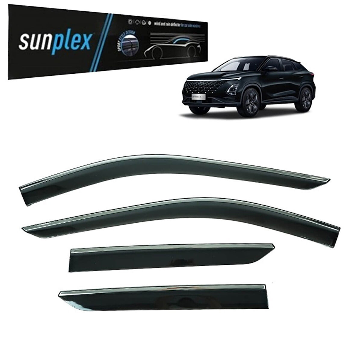 Sunplex Kromlu Cam Rüzgarlığı Chery Omoda 5 2023-2025 ile uyumlu-