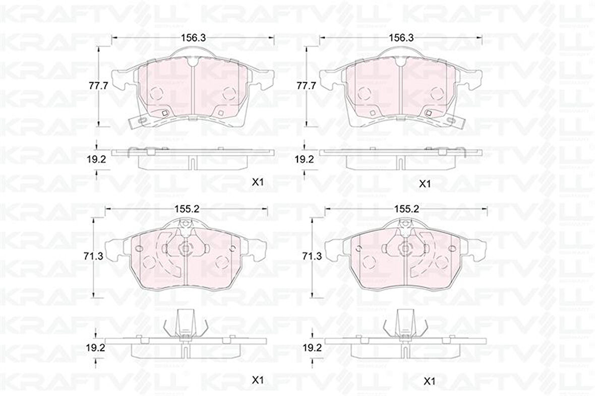 Opel On Fren Balatası Astra G Corsa C Zafıra B - Kraftvoll 07010386