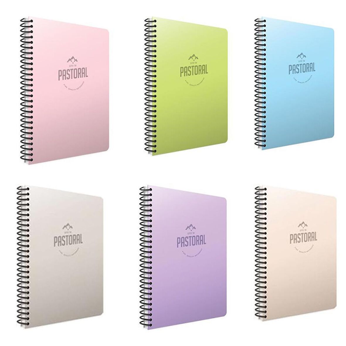 Gıpta Pastoral 60 Yp. A4 Spiralli Pp. Kapak Defter Seti Kareli 6'lı