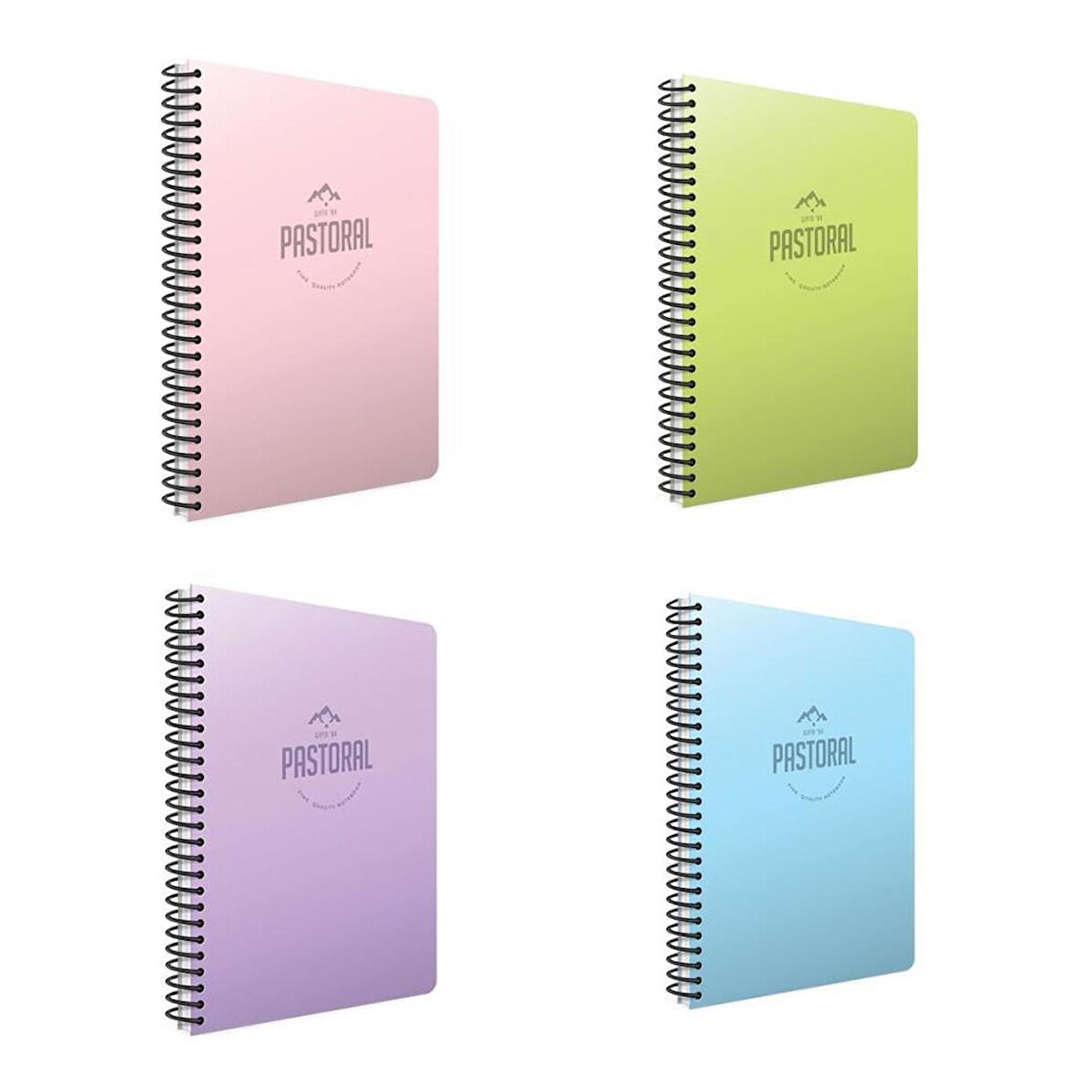 Gıpta Pastoral 96 Yp. A4 Spiralli Pp. Kapak Defter Seti Kareli 4'lü