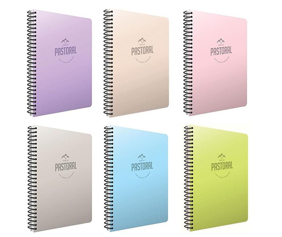 Gıpta Pastoral A4 120 Yaprak Plastik Kapak Spiralli Defter Çizgili 6 Adet