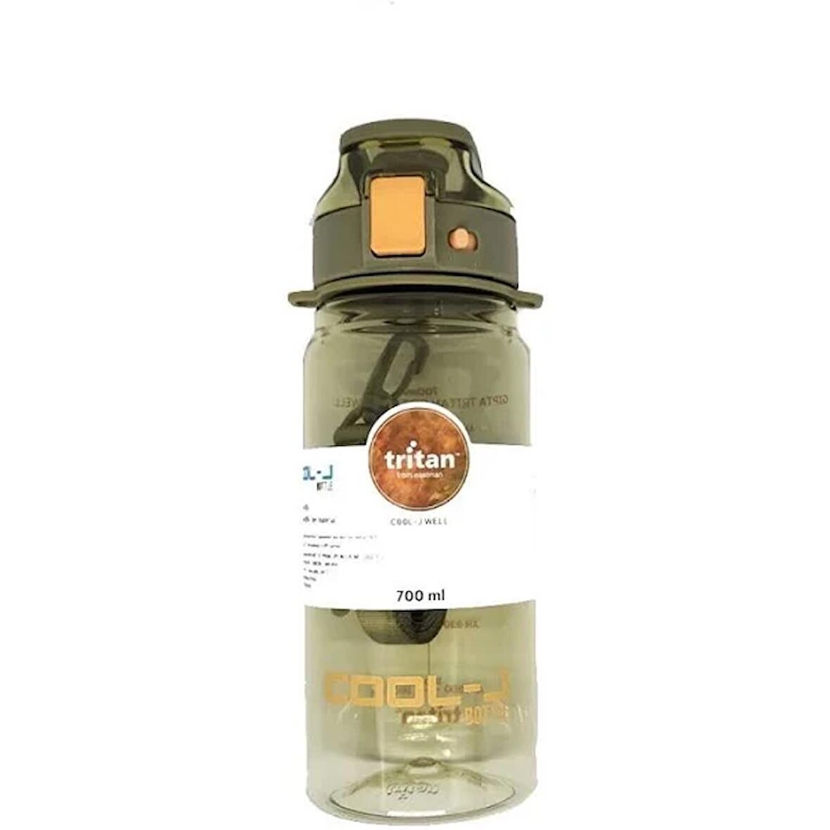 Gıpta Cool-J Well 700ml Askılı Suluk Kilitli Tritan Matara Yeşil  / K7557