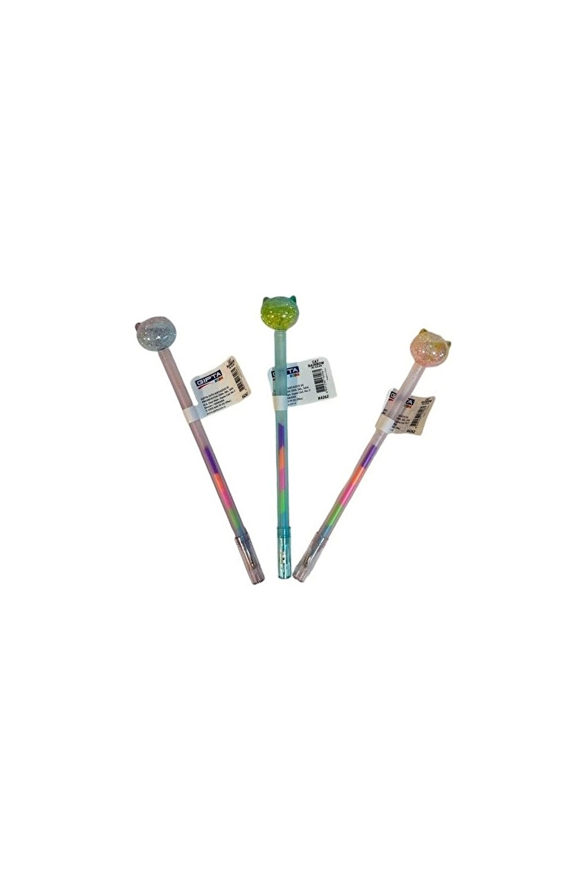 Gıpta K426200 Cat Raınbow Kedi Başlıklı Renkli Jel Kalem - Tekli
