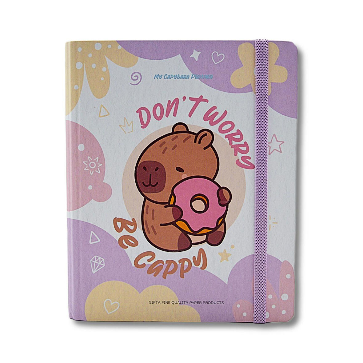 Gıpta Capybara A5 120 Yaprak Sert Kapak Spiralli Lastikli Ayraçlı Planner Defter (7827)