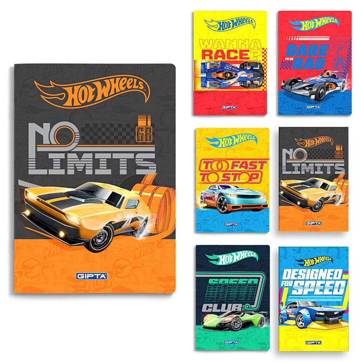 Gıpta Hot Wheels Karton Kapak Dikişli Not Defteri A6 48 Yaprak Çizgili (5443)