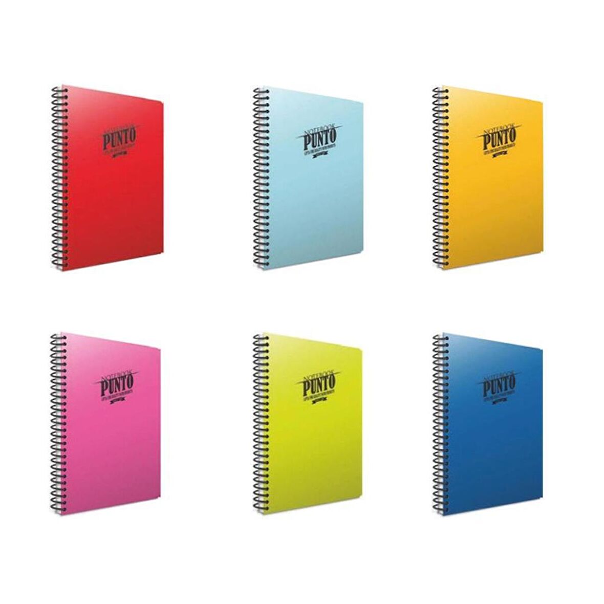 Gıpta Punto 160 Yp. A4 Spiralli Pp. Kapak Defter Seti Kareli 6'lı