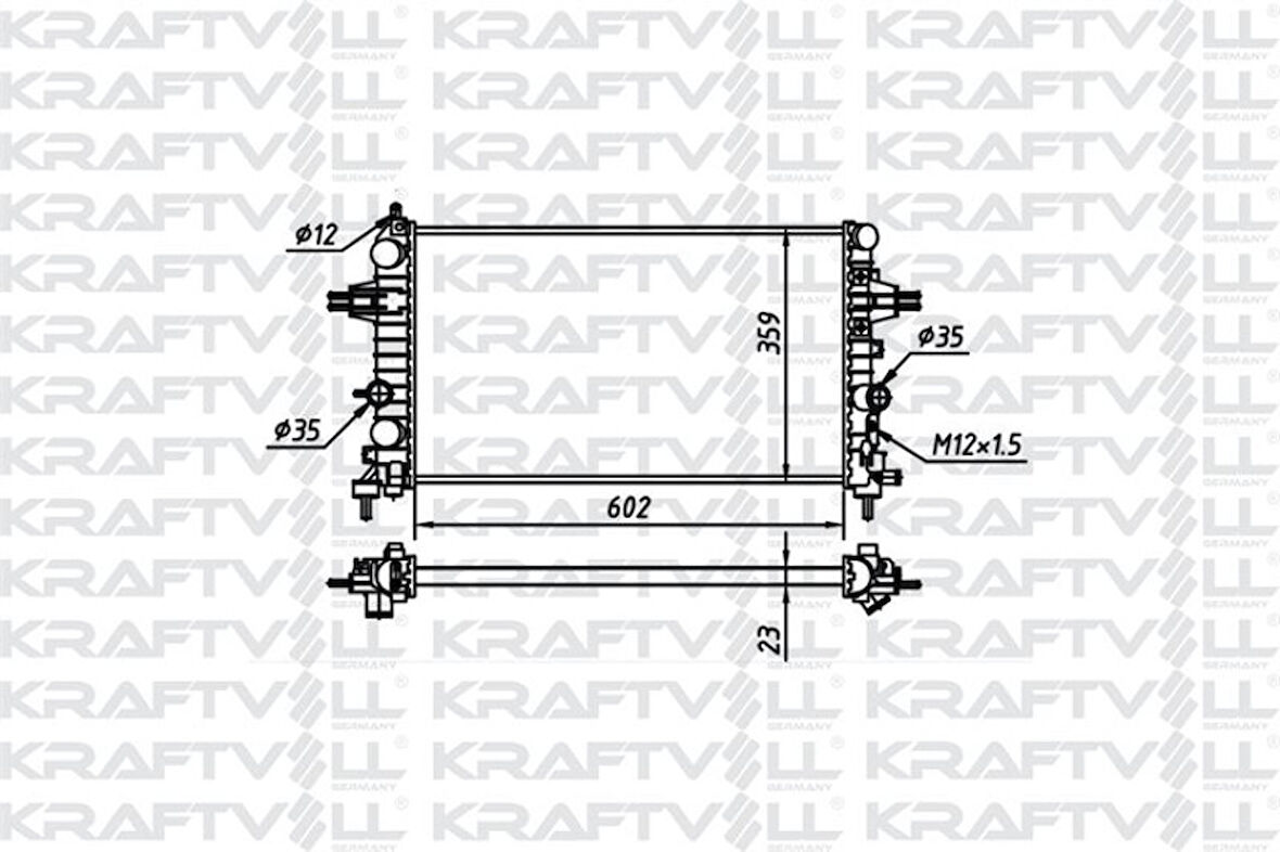 Opel Motor Su Radyatoru Z16xe Z16xep Z16xer A16xer Astra H Zafıra B (602*359*23) (mt) - Kraftvoll 08040049