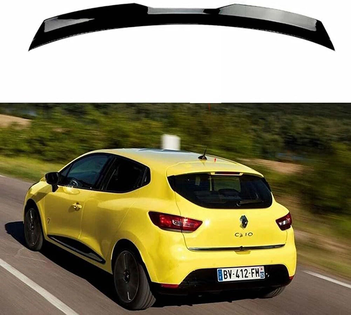 AUTOGP  Renault clio 4 bagaj üstü spoiler pianoblack boyalı 2012 / 2019