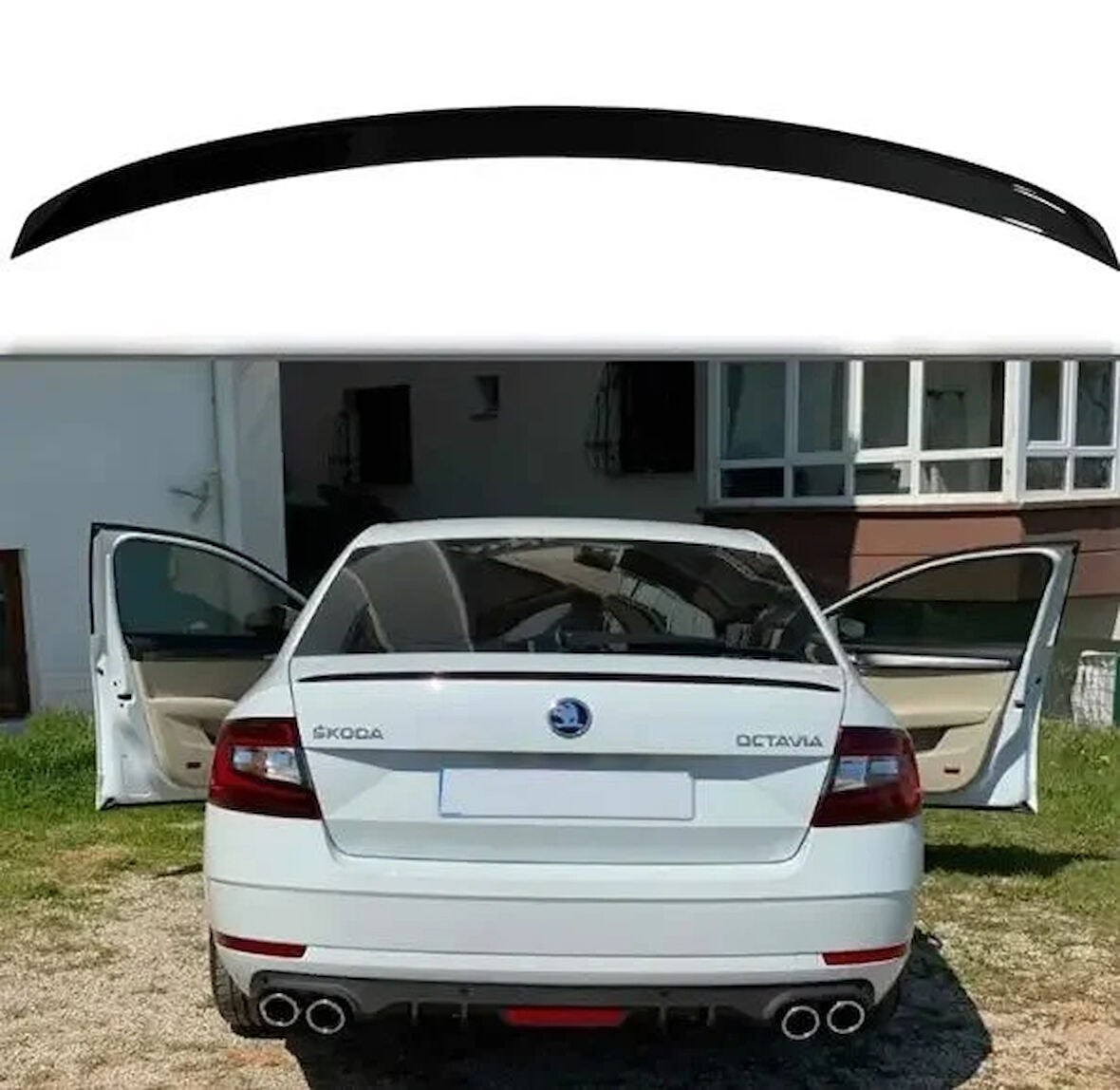 AUTOGP  Skoda octavia bagaj üstü spoiler pianoblack boyalı 2013+