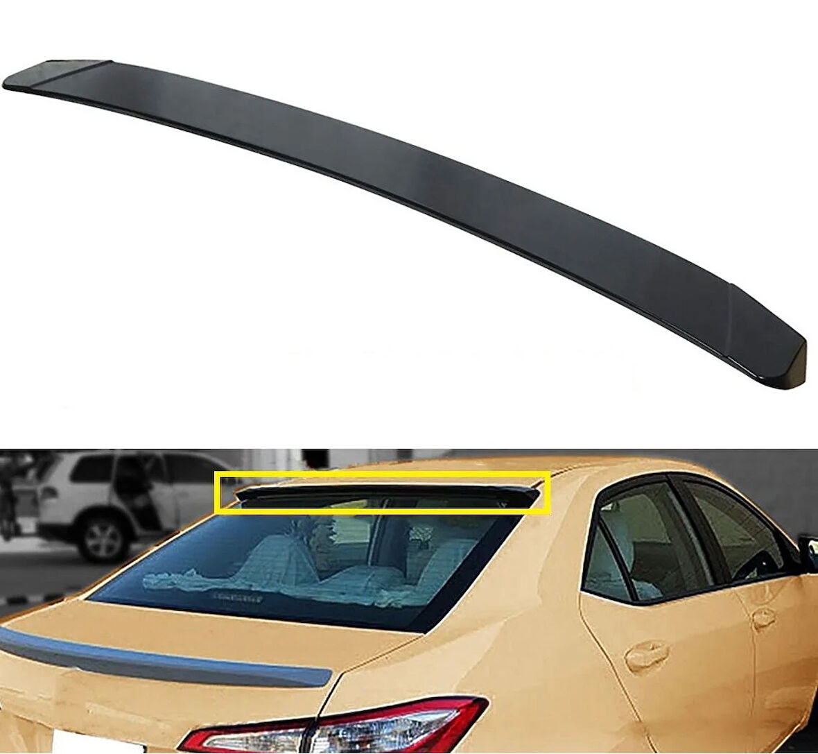 AUTOGP  Toyota corolla cam üstü spoiler pianoblack boyalı 2014 / 2018