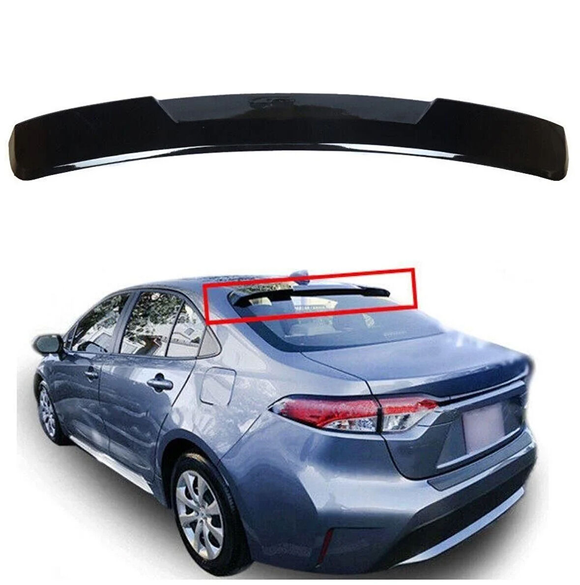 AUTOGP  Toyota corolla cam üstü spoiler pianoblack boyalı 2019+