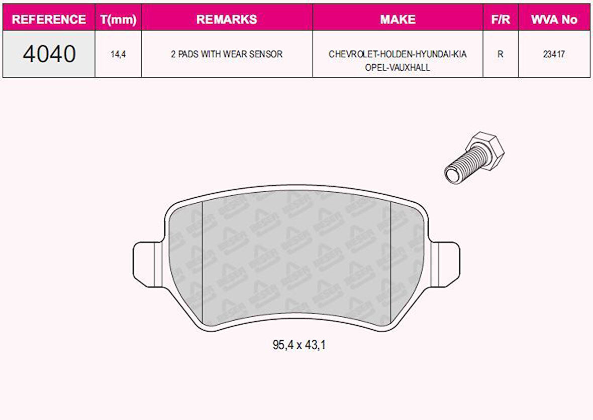 Opel Arka Fren Balatası Astra G Astra H Meriva A Zafıra B Corsa - Beser 4040
