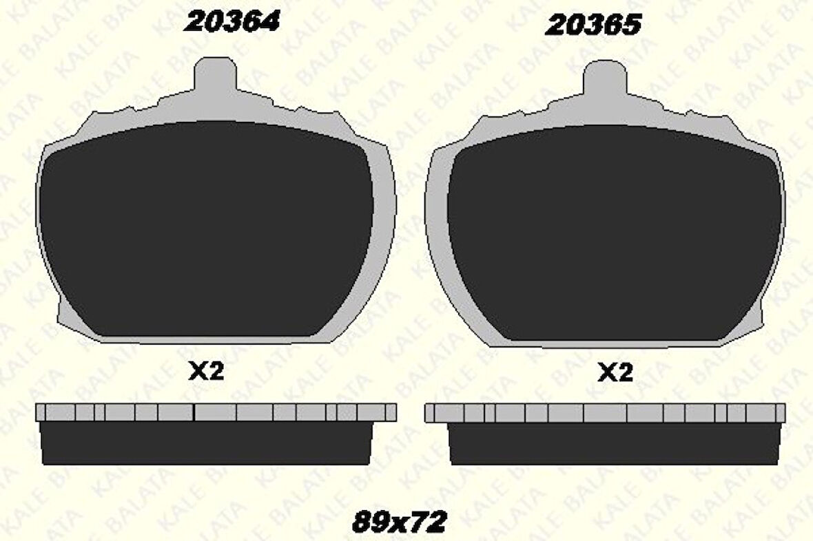 İveco Ticarı Fren Balatası On Range Rover I 85>90 Defender 90>94 Transıt İveco 78>92 Daıly I 78>89 - Kale B 20364 150 25 Ans