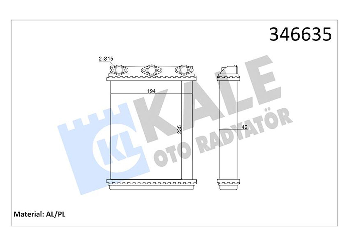 Mercedes Kalorıfer Radyatoru W124 85>93 S124 86>93 C124 87>92 - Kale 346635