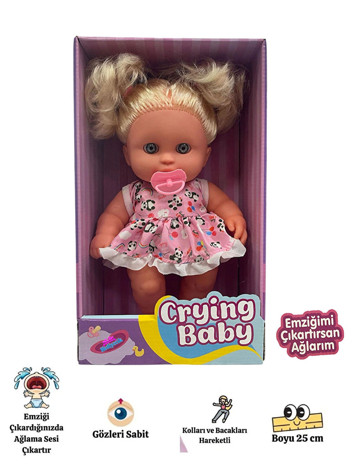 Oyuncak Emzikli Ağlayan Crying Bebek 25 Cm