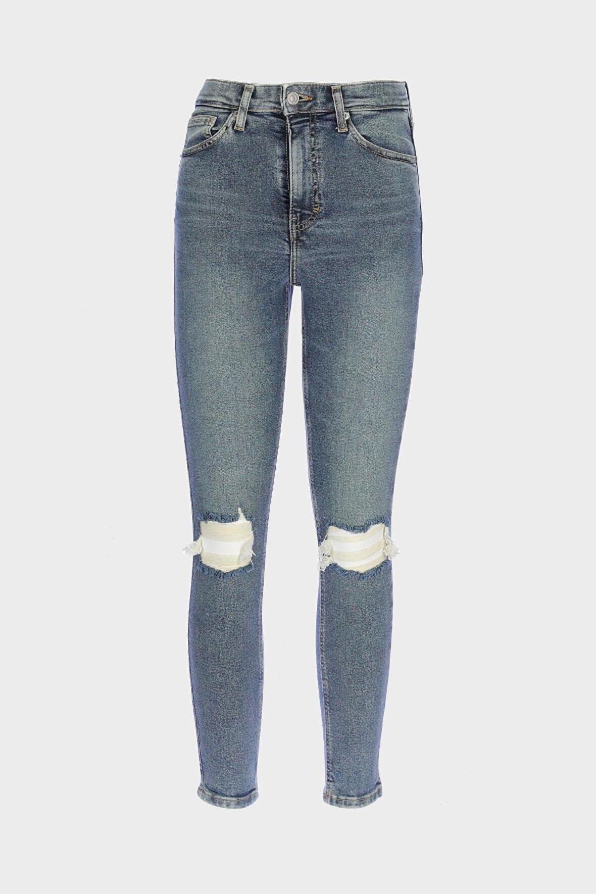Judy Açık Mavi Yüksek Bel Dizi Kesikli Skinny Fit Jean Pantolon C 4521-165