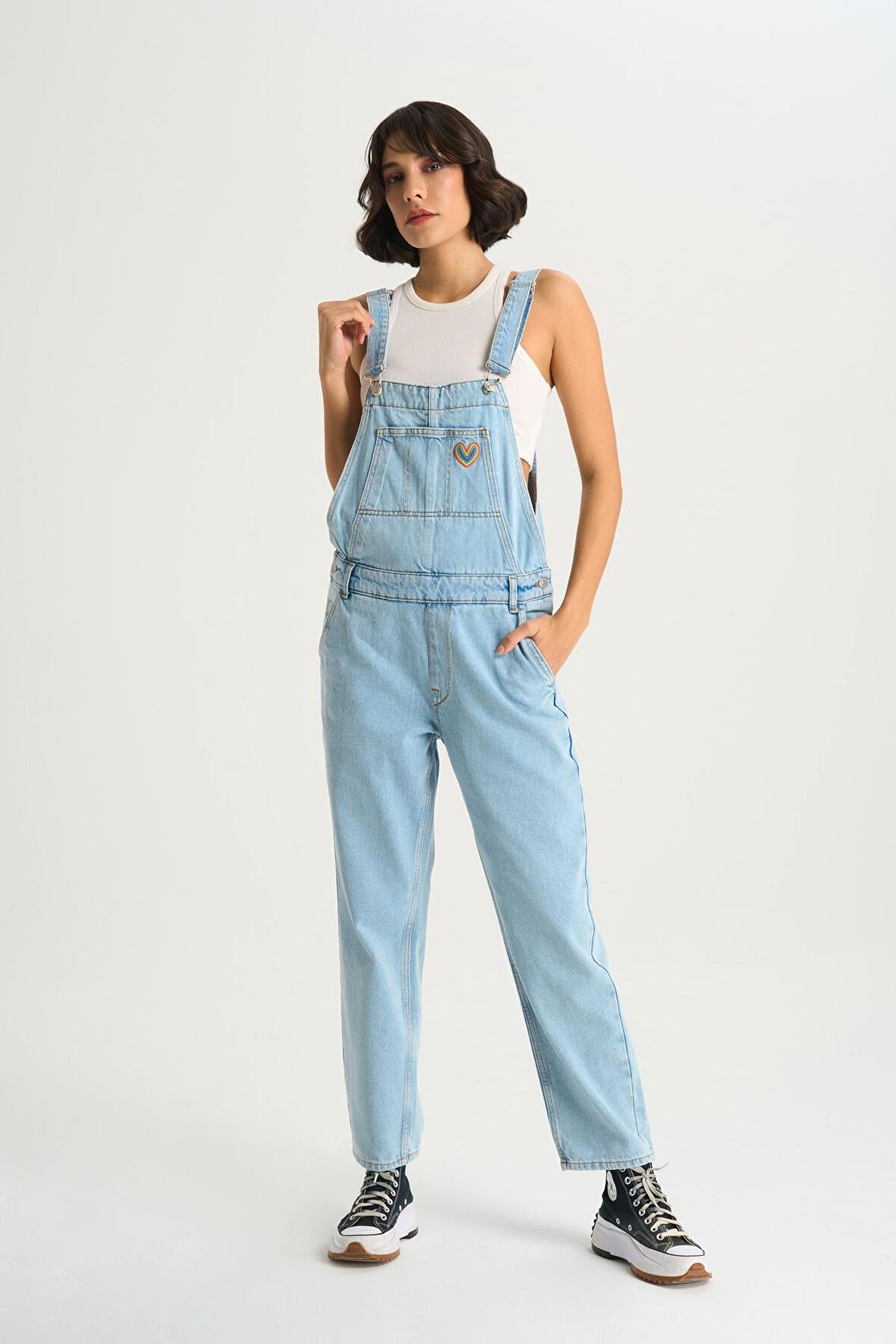 Kadın Açık Mavi Jean Salopet C 4535-019
