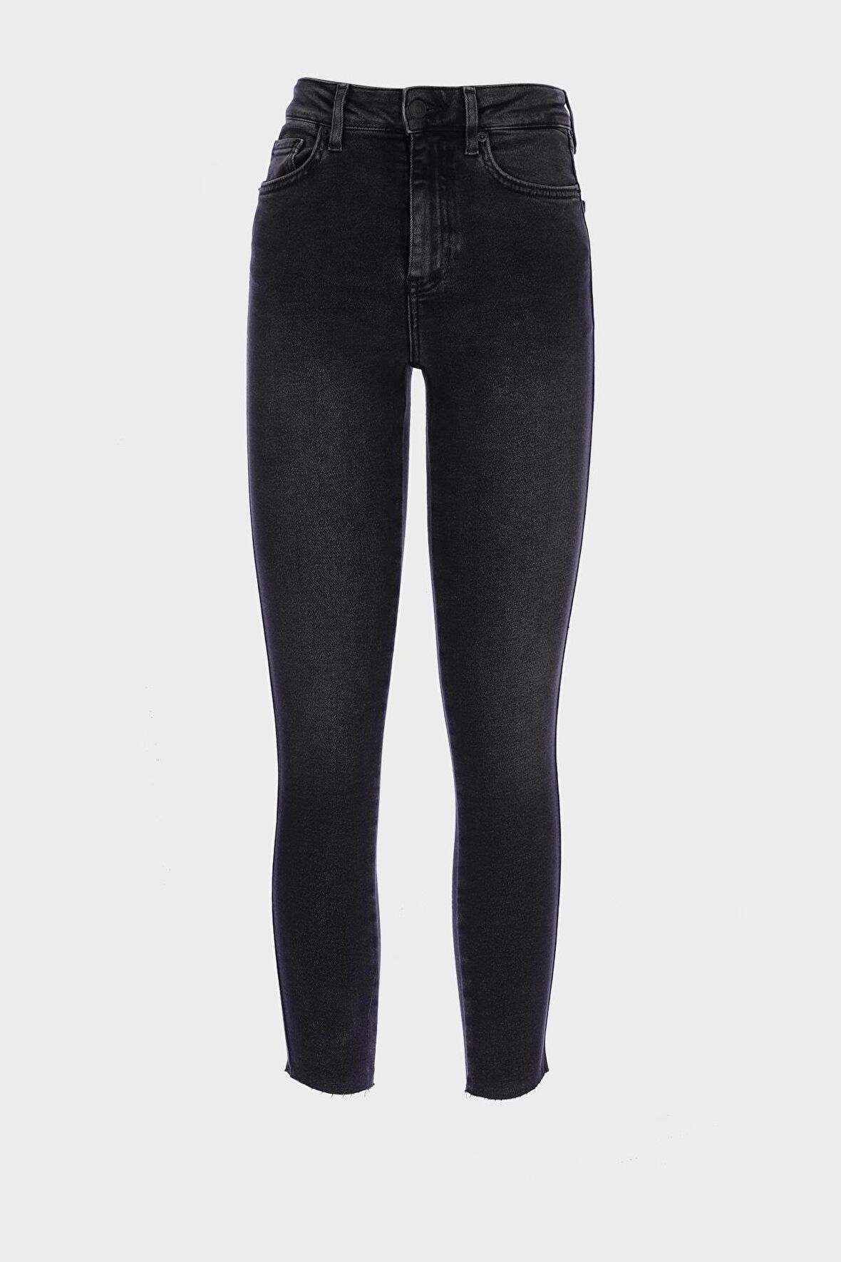 Judy Antrasit Yüksek Bel Patı Fermuarlı Skinny Fit Jean Pantolon C 4521-242