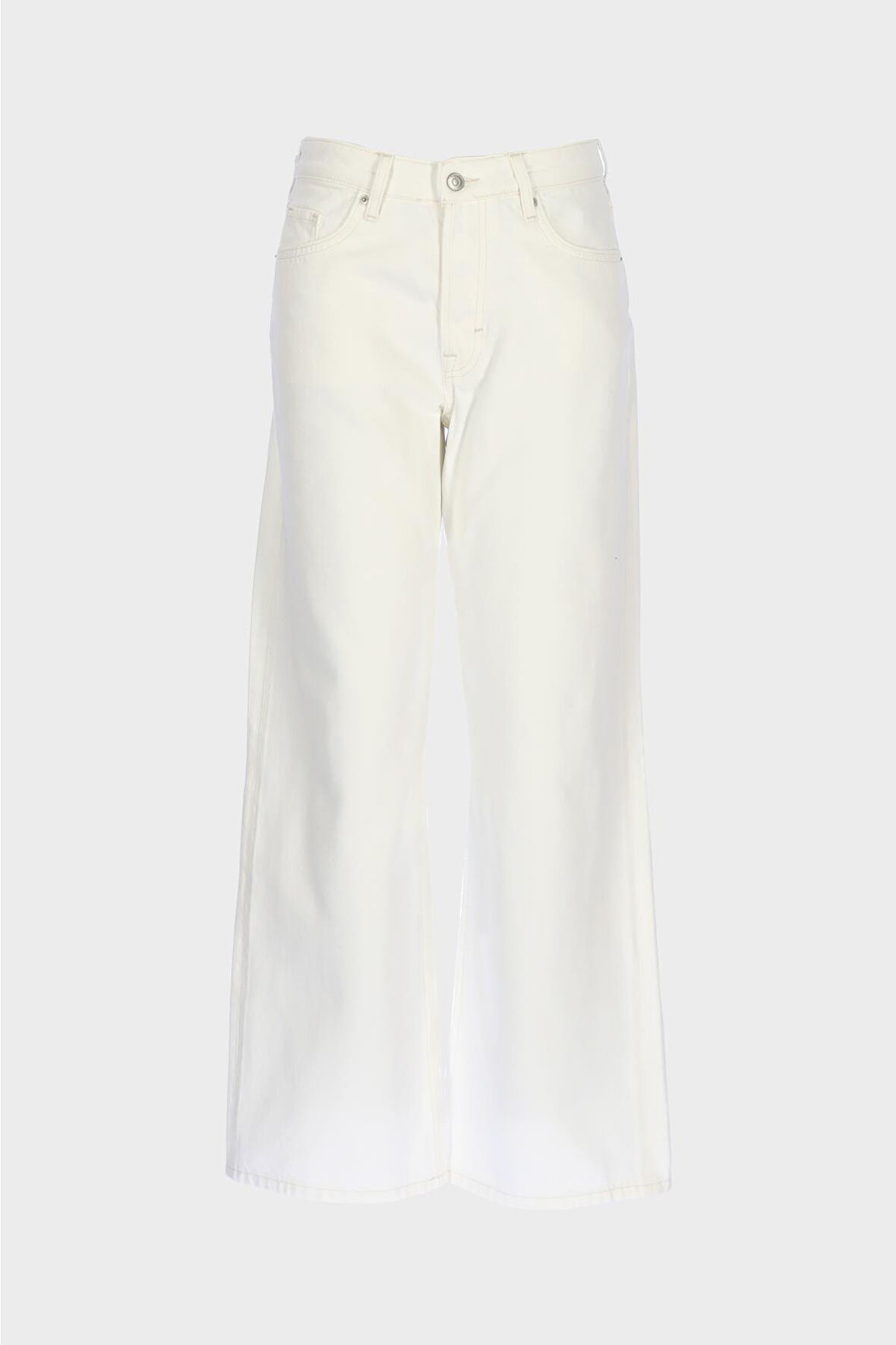 Ekru Normal Bel Patı Düğmeli Loose Fit Jean Pantolon C 4934-019
