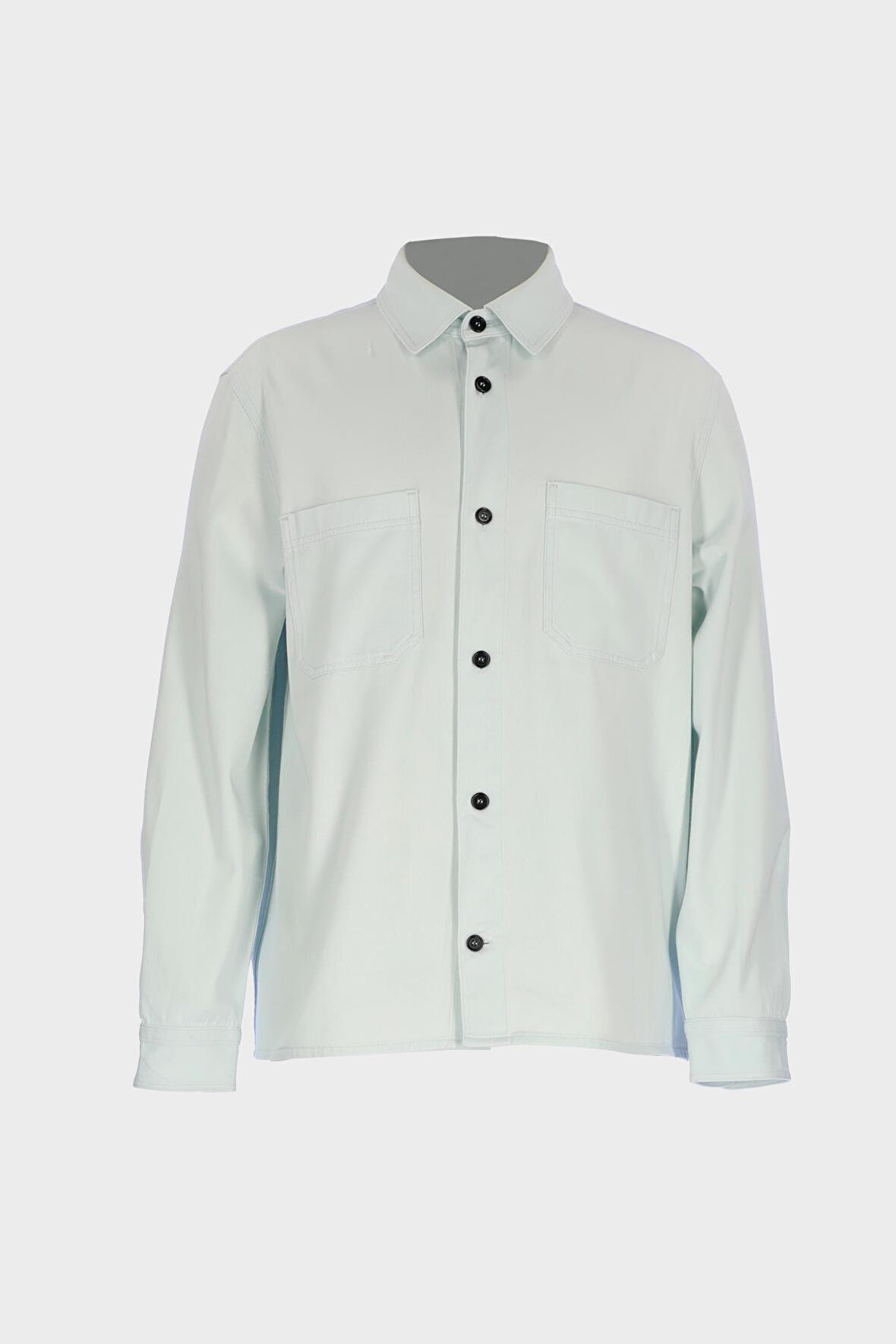 Erkek Açık Gri Regular Fit Jean Gömlek C 4553-116