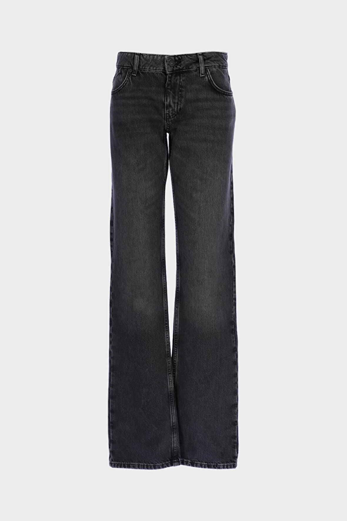 Antrasit Normal Bel Fermuarlı Slim Fit Taşlı Jean Pantolon C 4934-023