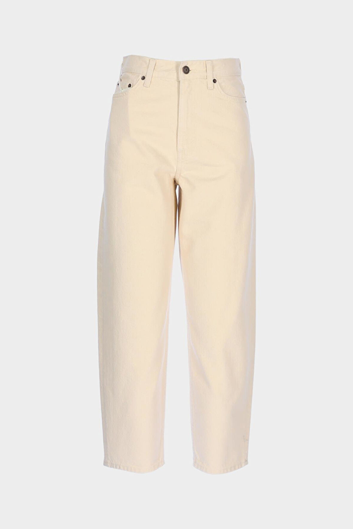 Ariana Ekru Yüksek Bel Patı Fermuarlı Mom Jean Pantolon C 4525-190