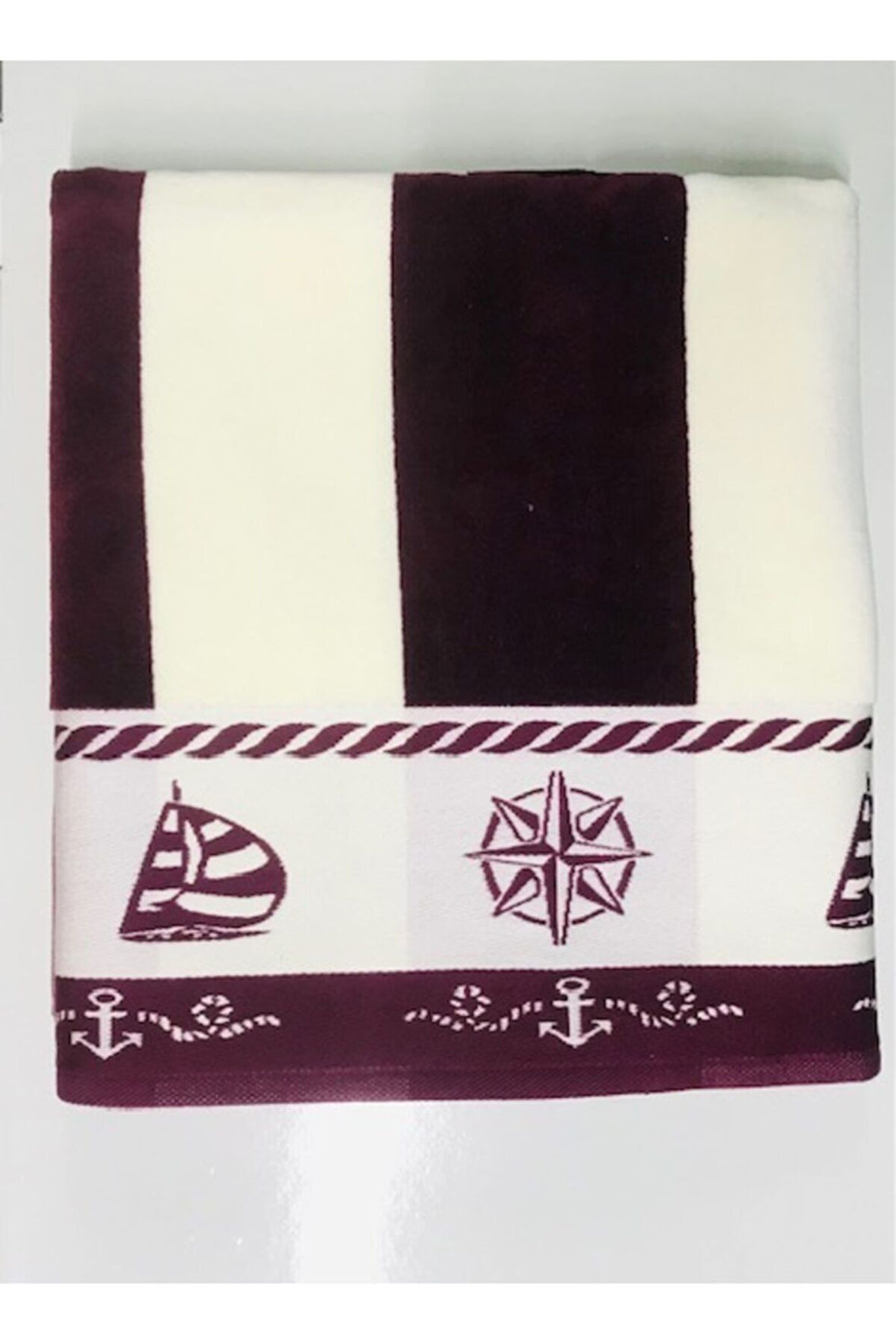 Outlet Pusula Banyo&plaj Havlusu Battal Boy 100x150 Bordo