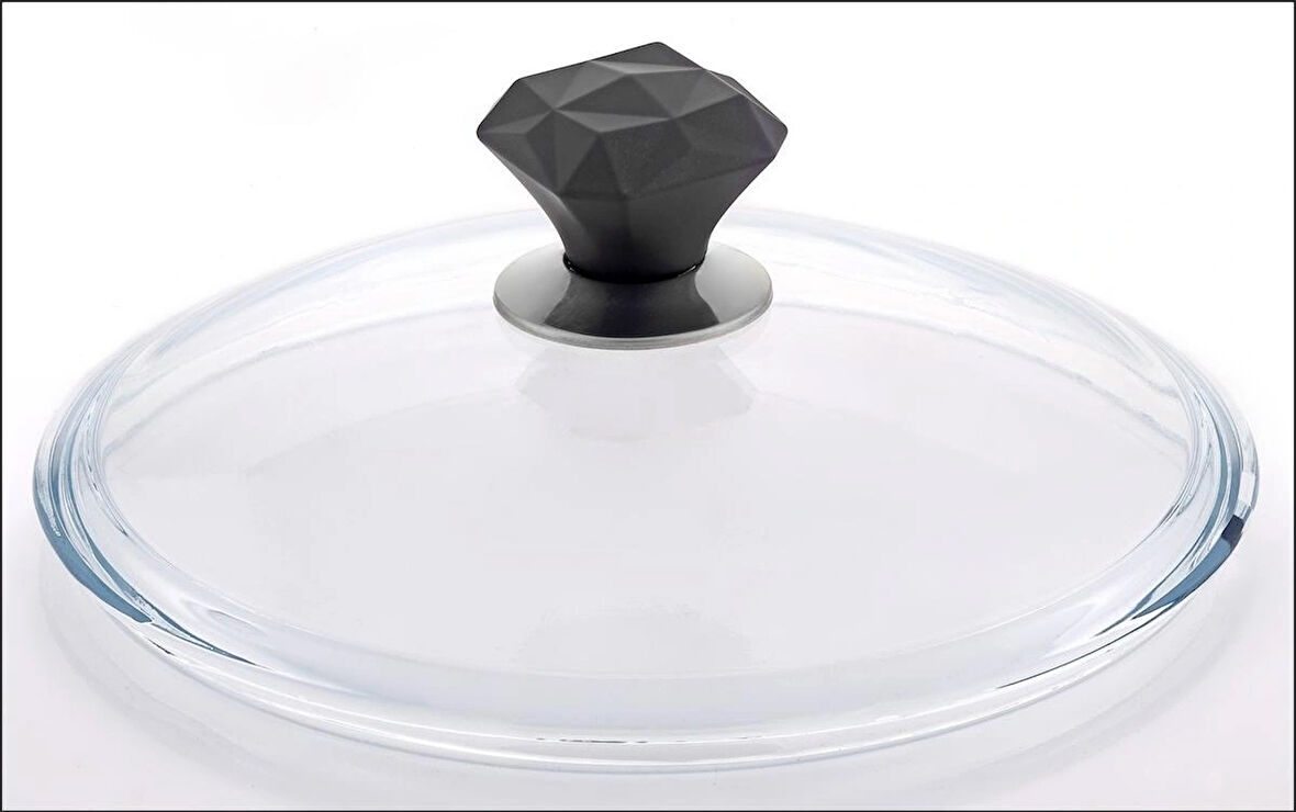 28 CM PAŞABAHÇE PAYREX CAM KAPAK (KRİSTAL KULP)