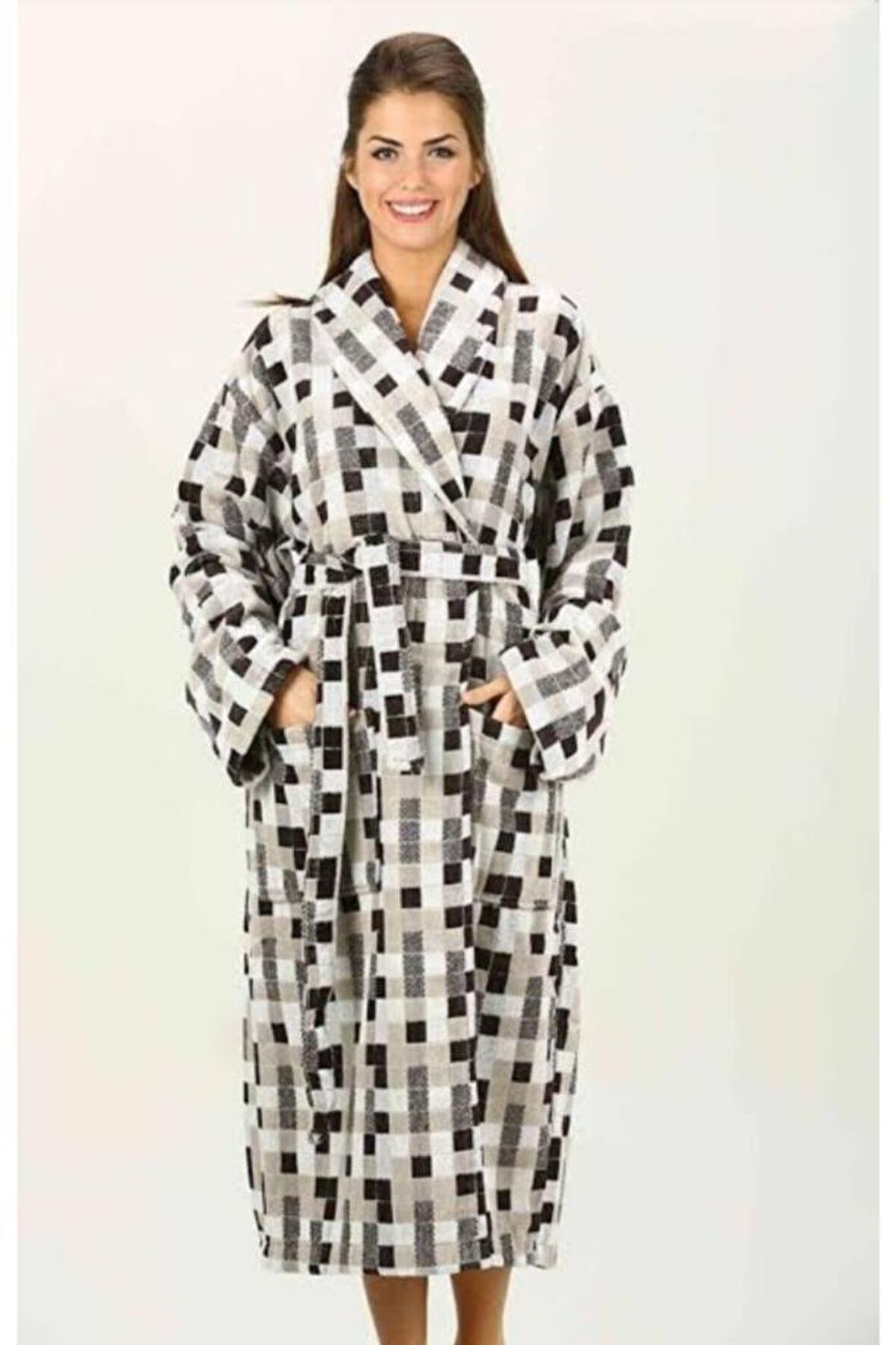 Özdilek Bornoz Kadife Şalyaka Mosaico Bej L Beden