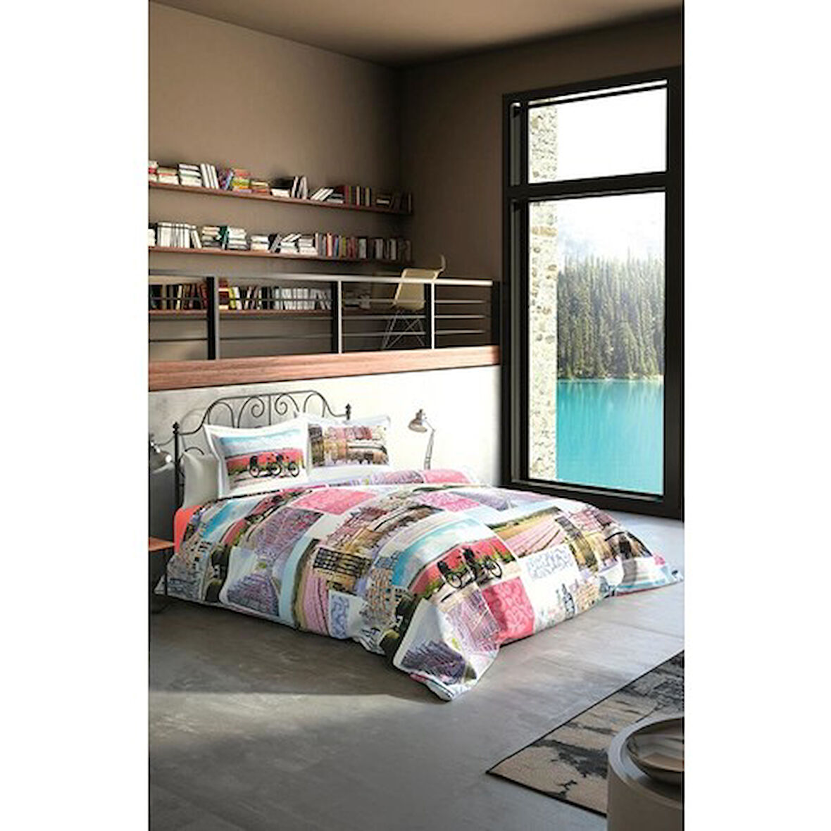 Özdilek Art Color City Saten Çift  Kişilik Nevresim Takımı