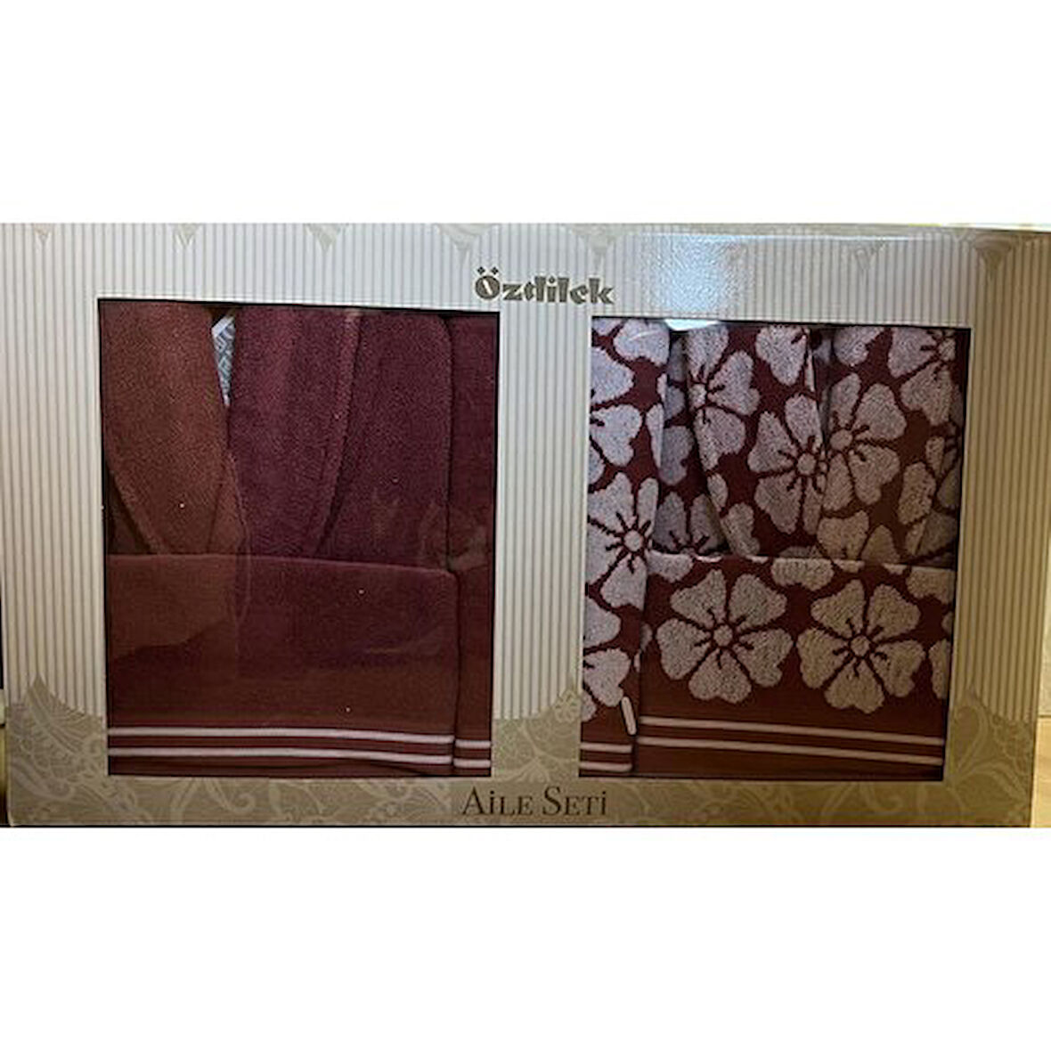 Özdilek Adora Aile Bornoz Seti Tarçın-Tarçın